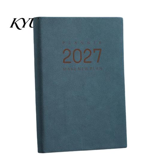 Organizzatore Programma Annuale Completo 2027 Agenda Giornaliera Mensile, Copertina con Texture Pelle di Pecora Vintage, Quaderno Taccuino con Carta Spessa per Ufficio