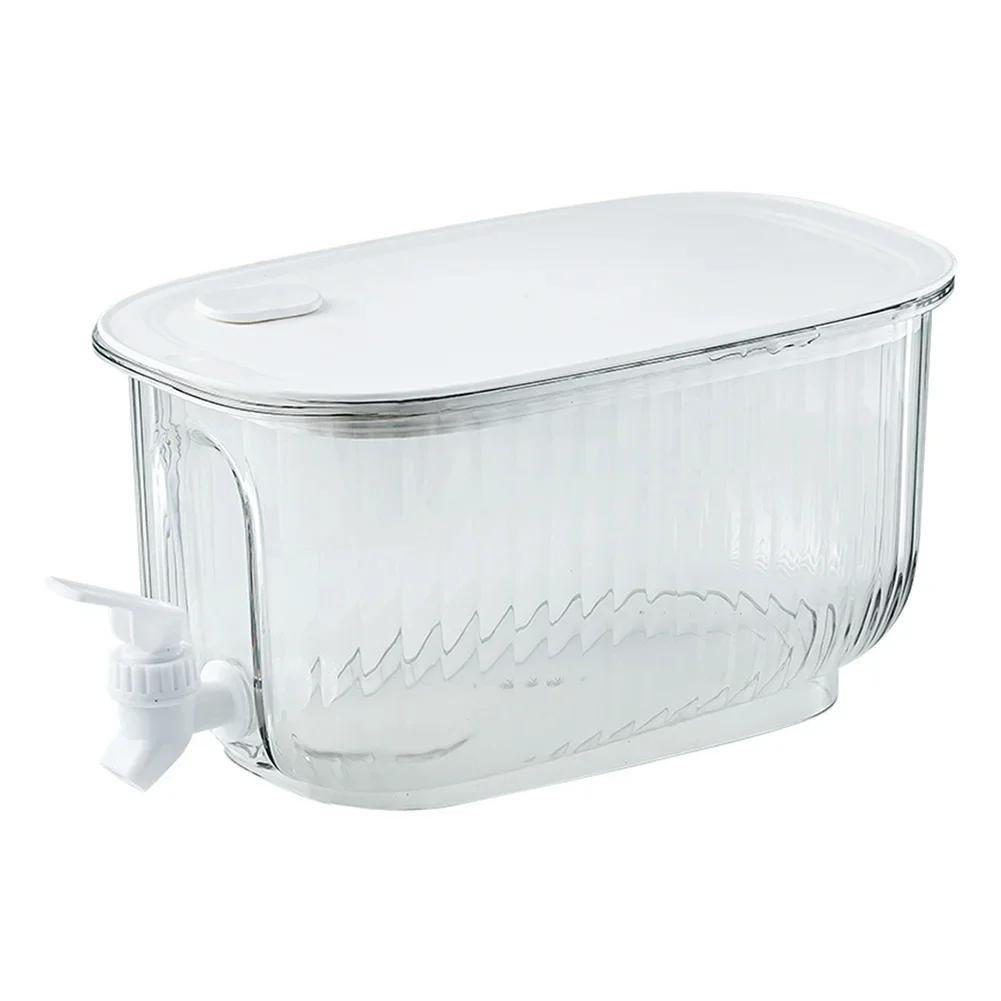 Cold Water Bottle Tea Pots Dispenser Jug Fountain with Faucet Kettle Juice Pitcher Pot for Drink Drinkware Plastic Fridge Can