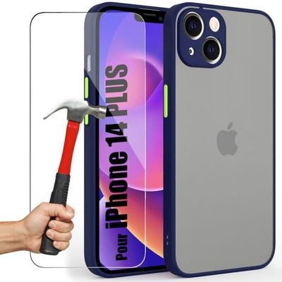 Case - BOOLING - for iPhone 14 Plus - Silicone - Ultra Thin - 2 Tempered Glasses Included