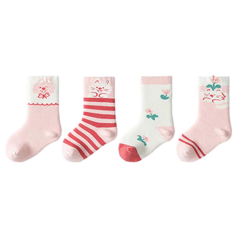 Balabala Baby & Toddler Winter Warm Terry Cotton Socks - 4 Pack 1-3 Years