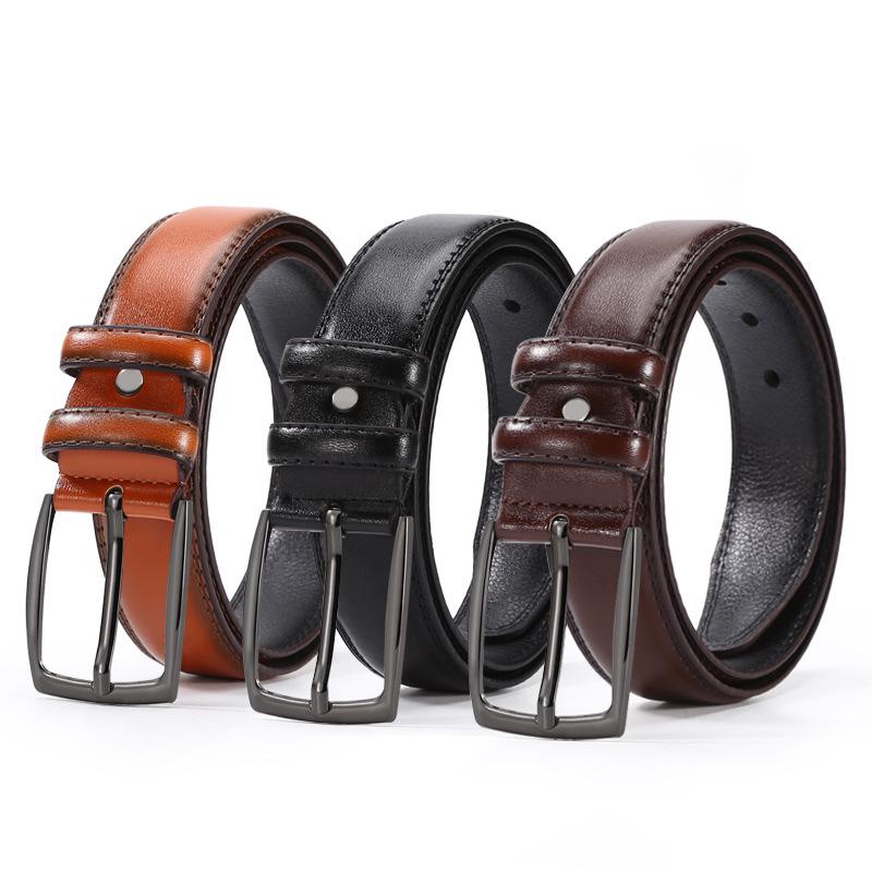 

Мужской модный ремень из искусственной кожи с пряжкой With buckle 125cm чёрный