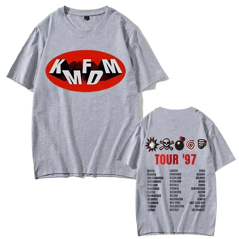 Rock Band Kmfdm Tour 97 Graphic Print  T-shirt Summer Men Women Vintage Gothic Punk Streetwear Male Casual Pure Cotton  T Shirts