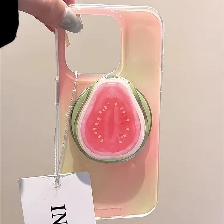 Fruit Guava 3D Cute Magnetic Mobile Phone Case with Holder iPhone 17 Pro Max 16 15 14 13 Pro Max Cover