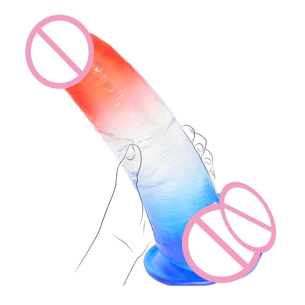 Hot Sale Glass Dildo Female Double Color Dildo Sex Adult Products Female Butt Plug Masturbation Devices