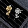 Light Luxury Retro Gold And Silver Rose Pearl Chest Men And Women Niche High-End Corsage Suit Pin Accessories