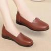 Elderly Mother Shoes 2025 Autumn New Breathable Non-slip Leather Shoes Soft Sole Soft Leather Single Shoes Middle-aged and Elderly Women's Shoes