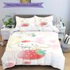 3pcs Strawberry Cinnamoroll Idea Quilt Cover Set - Soft and Cozy Bedroom, Guest Room and Dorm Decorative Bedding 3-Piece Set 1 Quilt Cover + 2 Pi