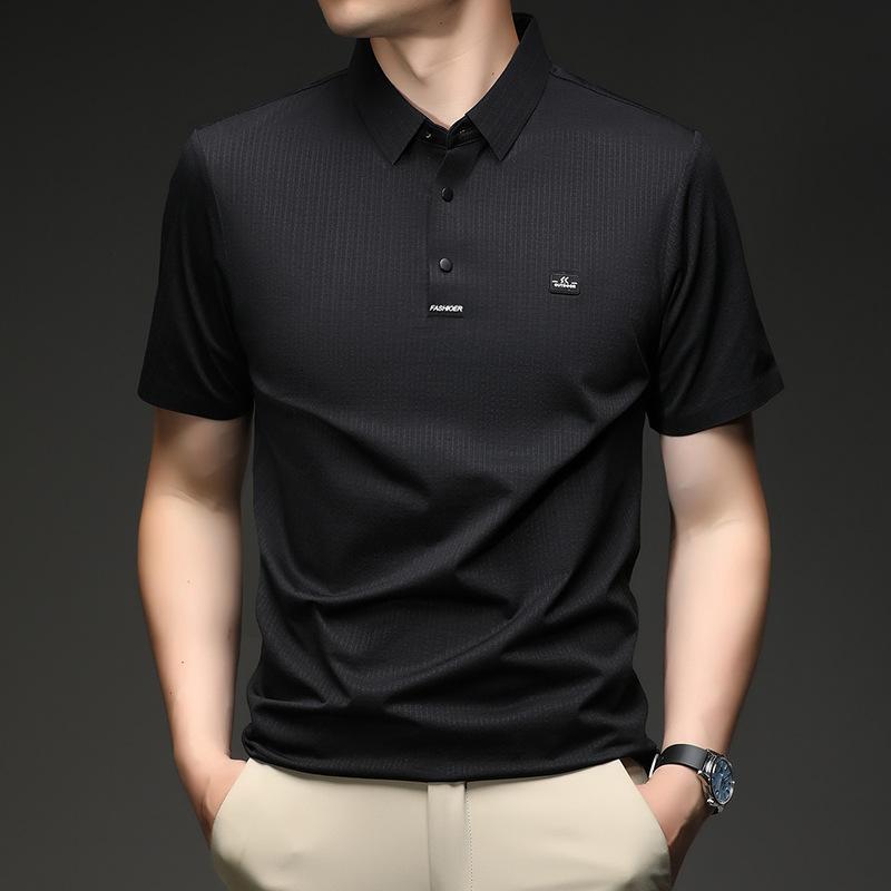 Summer Men's Short Sleeve T-Shirtpolo Business Casual Lapel Collar Middle-Aged & Young