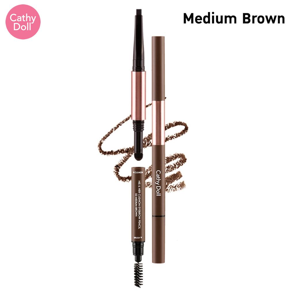 Cathy Doll His & Her Cushion Eyebrow Pencil 0.16g+0.4g No.01-04 - Thai Cosmetic