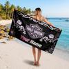 Asciugamano da Spiaggia Harley-Davidson con Testo Nome Personalizzato, Asciugamano Morbido Assorbente per Spiaggia Piscina Viaggio Regalo Personale