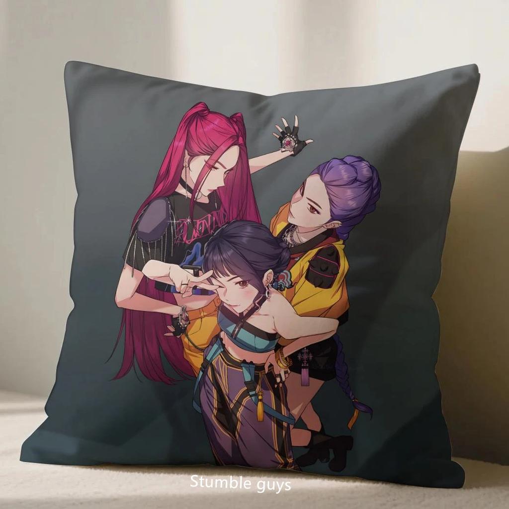 Demon Hunters Anime 45X45cm Cushion Cover Kpop Sofa Pillowcase Bedroom