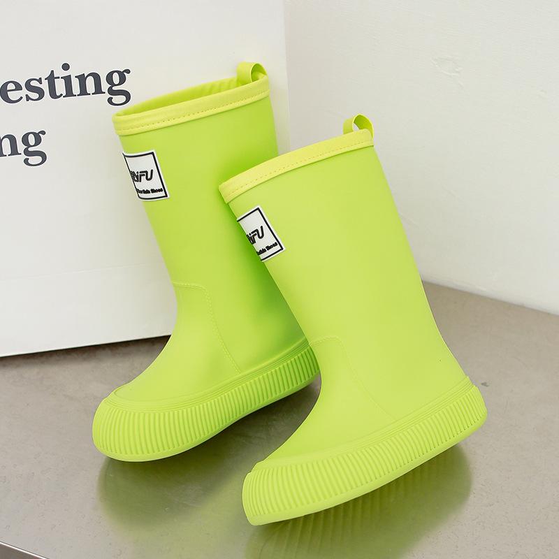 

Стильные женские нескользящие резиновые сапоги до середины голени с толстой подошвой для студентов