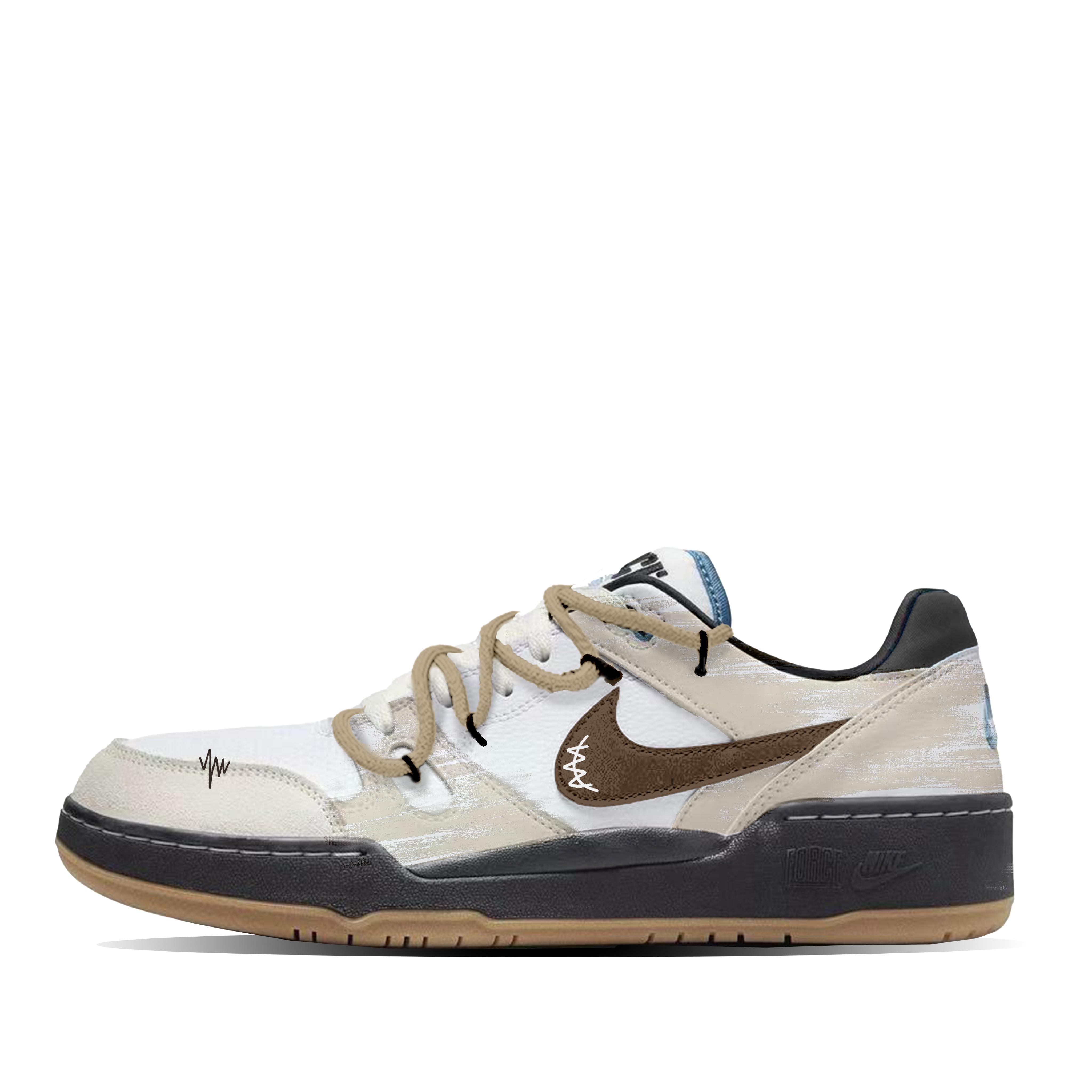 

Nike Full Force Twilight Traveler Low top Skateboard Shoes Men s Gray Brown HJ7262-100(Team1328-) 42