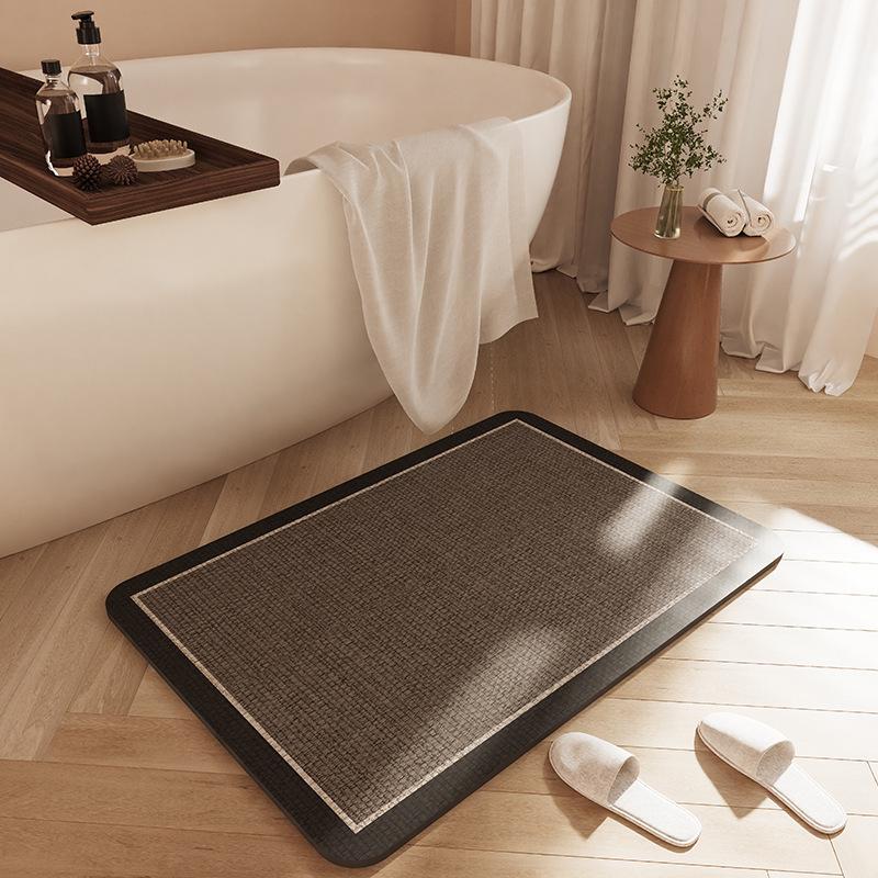 Minimalist Quick-Dry Absorbent Diatomaceous Earth Bathroom Floor Mat - Non-Slip, Wear-Resistant Foot Pad for Toilet Entrance