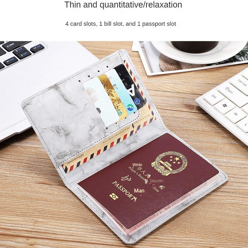 PU Leather Marble Grain PU Card Case Travel Accessories Passport Protective Cover Passport Holder