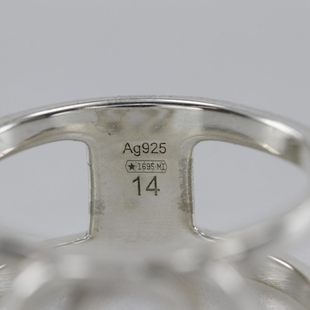GUCCI Interlocking G Ring wide open Silver925 #6.8(US Size) 4.3g Women Used