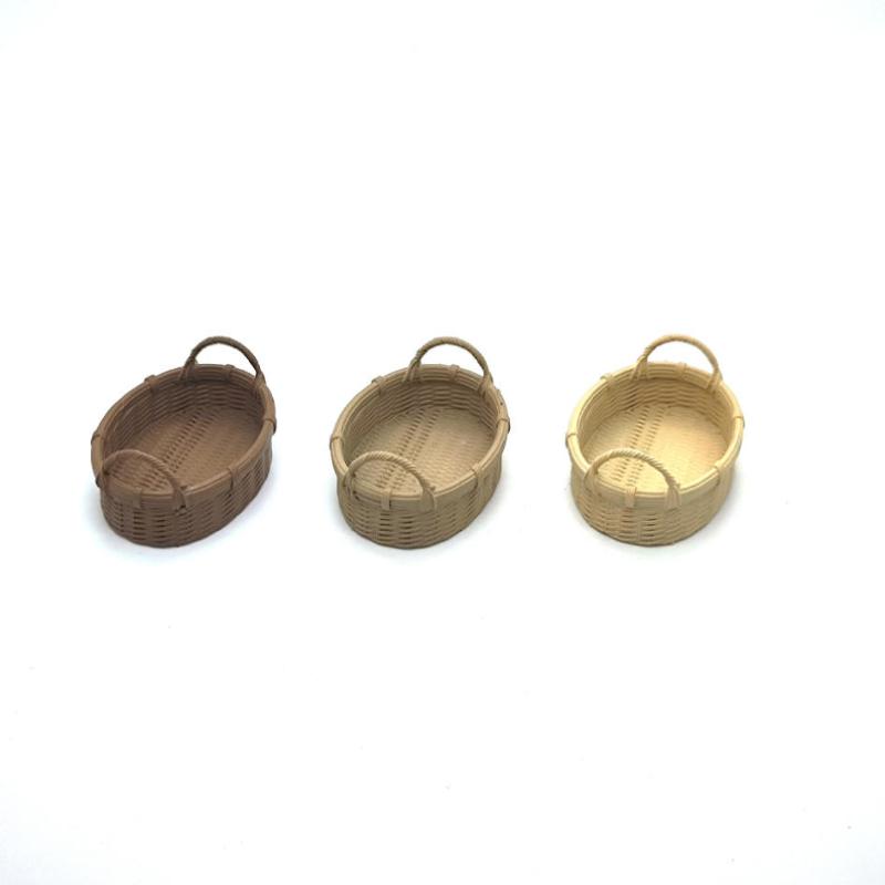 1Pcs Handmade Fashion Hand Woven Basket Miniature Dollhouse Simulation Vegetable Basket DIY Vine Woven Basket For Doll Accessory