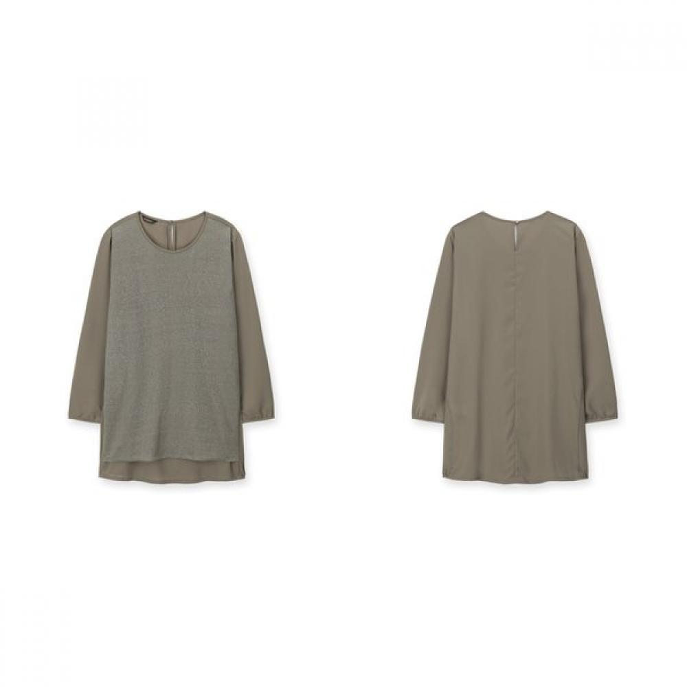 Furina Double Layer Round Blouse Shiring