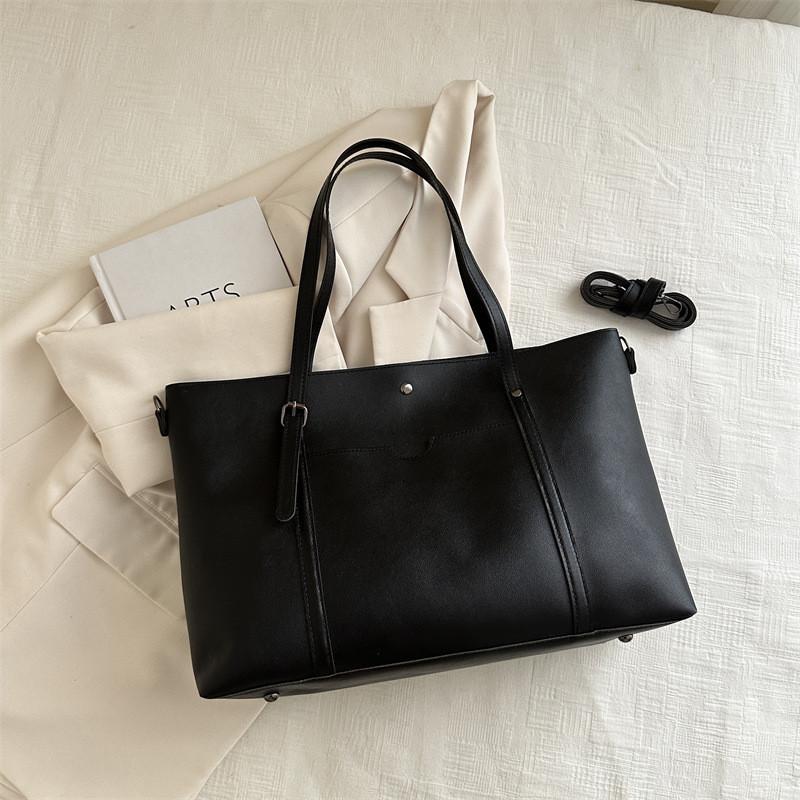 Chic Minimalist Fashion Tote Bag For Women In Black Brown And Khaki Colors
