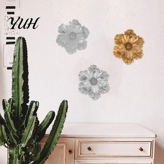 Modern Wall Art 3D Resin Flower Decoration, Floral Sculpture, Decorstion Hanging Ornament for Living Room, Home, Office Room