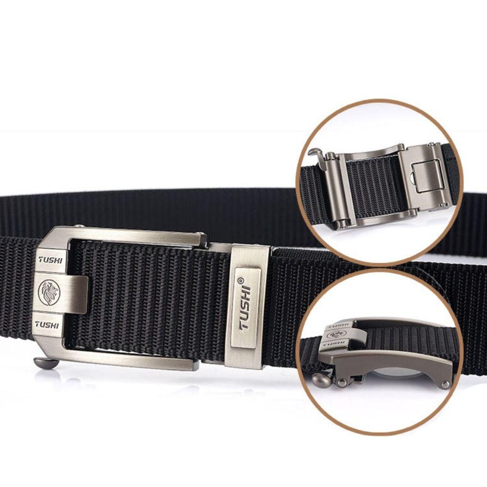 Versatile Men Nylon Zinc Zinc Alloy Belt Retro Letter Casual Belts Fashion Pin Buckle Belt  Jeans Matching