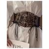 Leopard Print Waist Belt Decoration Wide Corset Belt Trendy Women Waistband  for Dresses