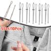 10 Pcs Stainless Steel Garment Clips Sewing DIY Tools Elastic Band Tape Punch Cross Stitch Threader Wear Rope Elastic Clamp
