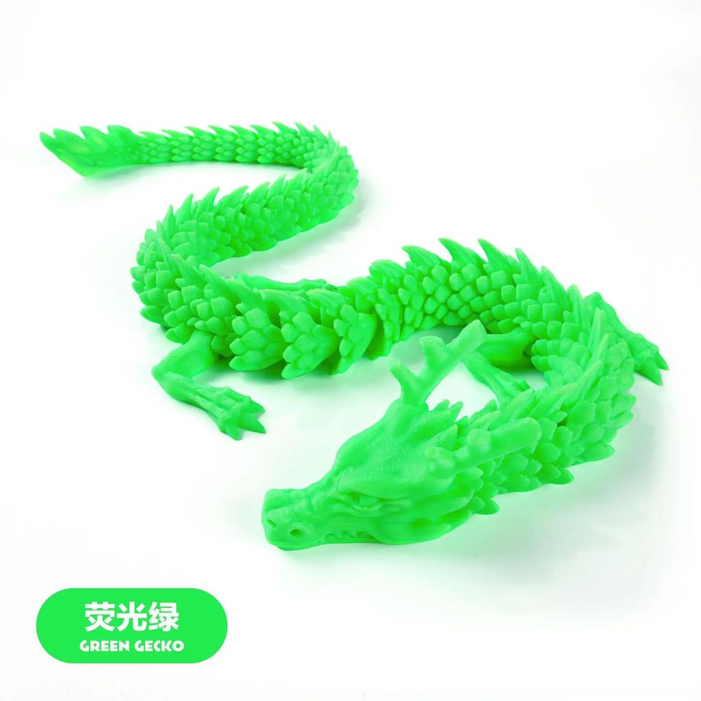 3D Printed Conjoined Dragon 30cm Ornaments, Movable Cartoon, Creative Dragons Plants, rockery, Fish Tanks Landscaping Decoration