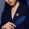 European and American flag five pointed star brooch, niche design sense, star brooch, shirt jacket collar pin accessory, new chest flower