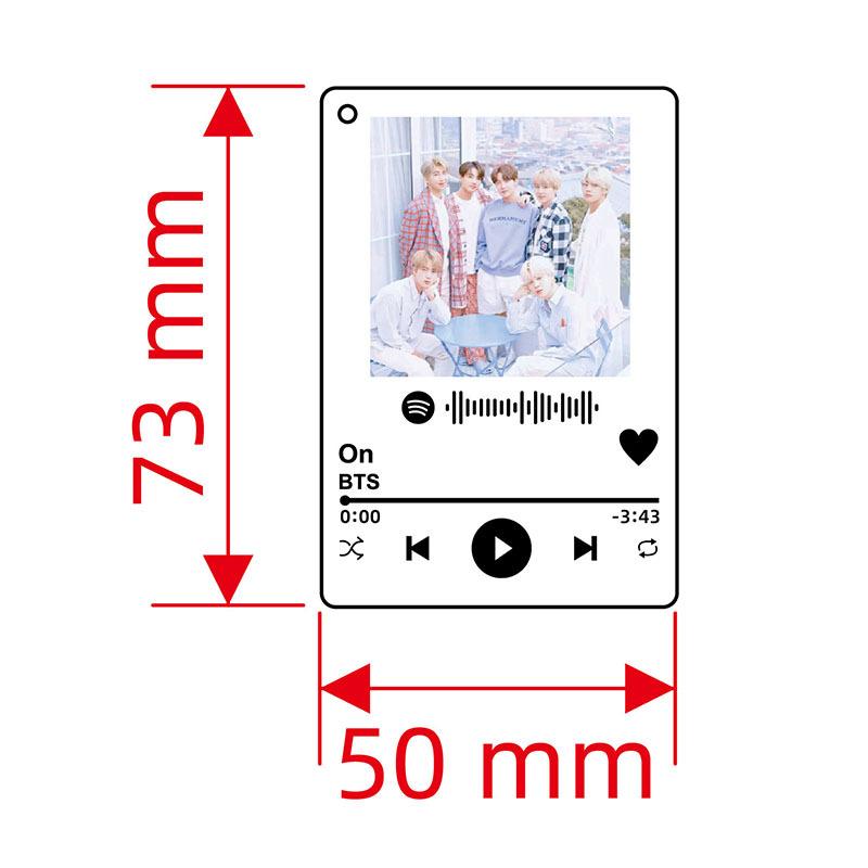 BTS Music Player Keychain, Bangtan Boys Keyring with Group Photo, Kpop Song Themed Bag Pendant for ARMY Fans