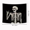 Riyidecor Skull Skeleton Tapestry Wall Hanging 51Hx59W Inch Funny Black and White Theme Home Decor for Men Women Gothic Hippie Halloween Bohemian