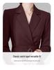 Spring & Autumn Professional Red Pleated Tie-Waist Mid-Length Women's Dress