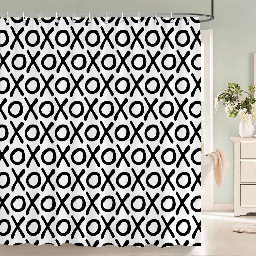 Waterproof Shower Curtains For Bathroom Home Decor Polyester Fabric Shower Curtains Geometric Pattern Multi-Size Shower Curtains