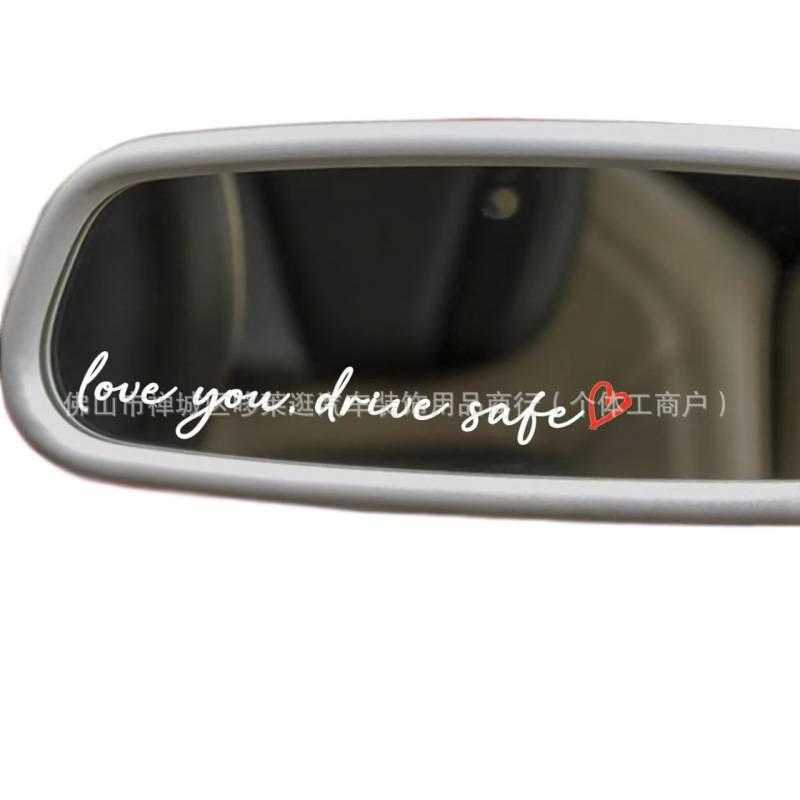 I Love You Drive Safe Decorative Rearview Mirror Sticker зелёный
