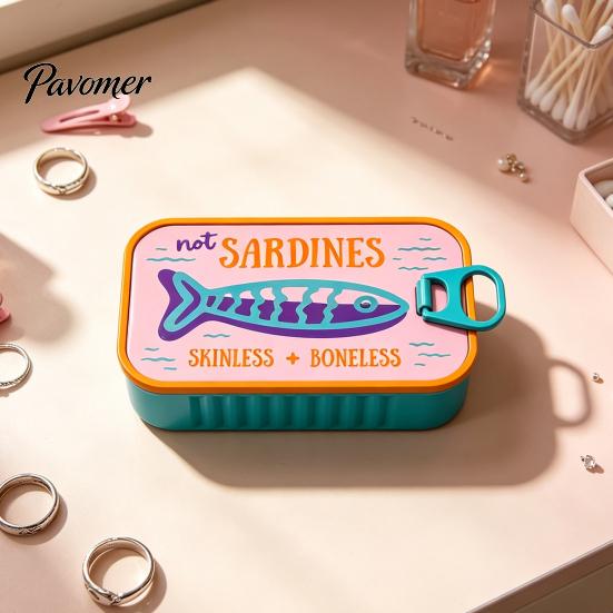 Plastic Jewelry Case Sardine Can Storage Box, Portable Anti-tangle Travel Case, Lightweight Retro Organizer for Necklaces And Earrings