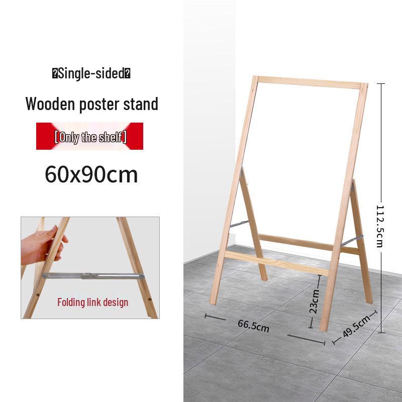 Wooden Display Stand: Original Wood Color, 60x80 Single-Sided, 60x90 Double-Sided, Billboard Promotion Stand