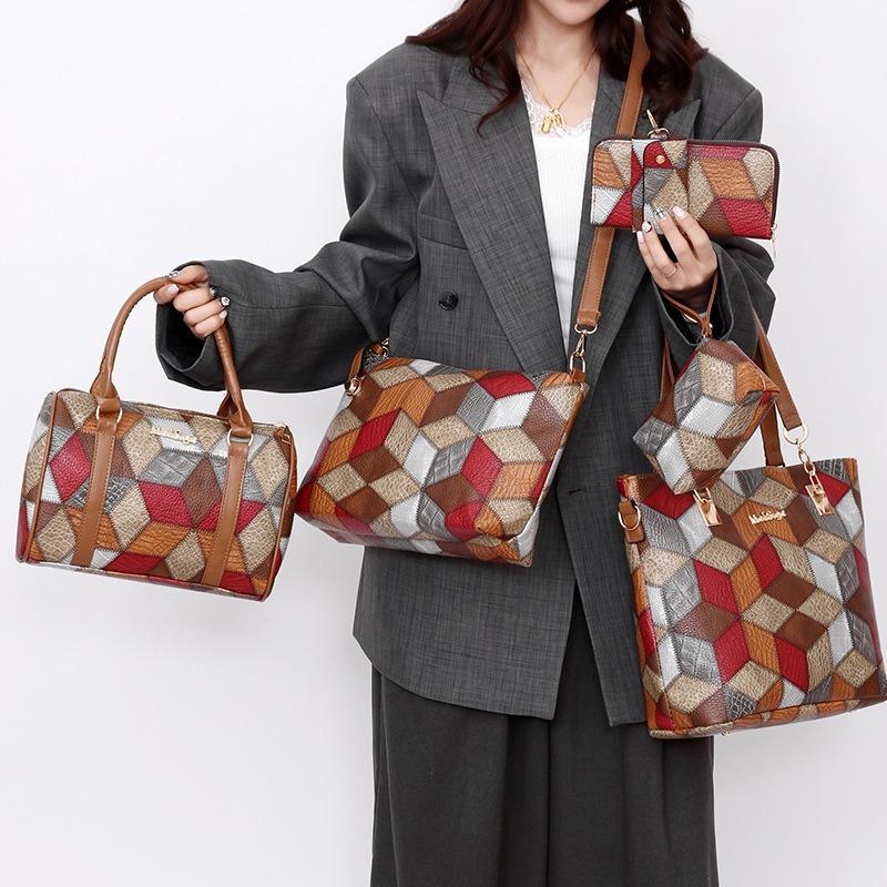 Multi-piece set of large-capacity women's handbags for commuting to work oblique span women's new child and mother bags shoulder bags