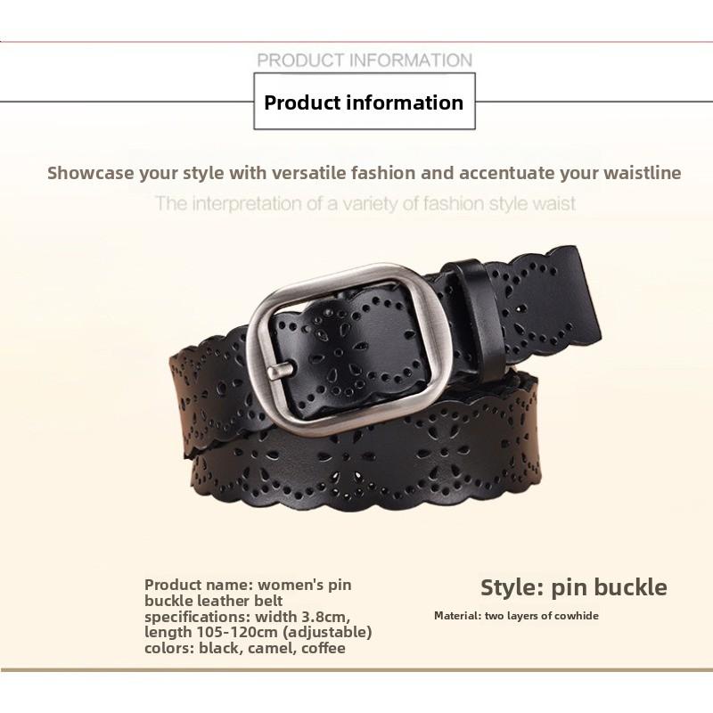 Hollow needle buckle women's belt - casual belt for jeans