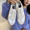 Women's White Cowhide Dexun Shoes: 2025 New Spring/Autumn Flat Casual with Inner Heightening, Genuine Leather