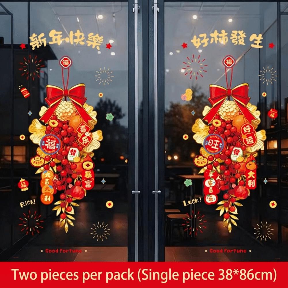 Glass Stickers New Year Window Stickers New Year Static Window Stickers  Festive Decor