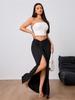 Elegant High-Waisted Midi Skirt with Slit - Women's Fall/Winter 2024 Collection