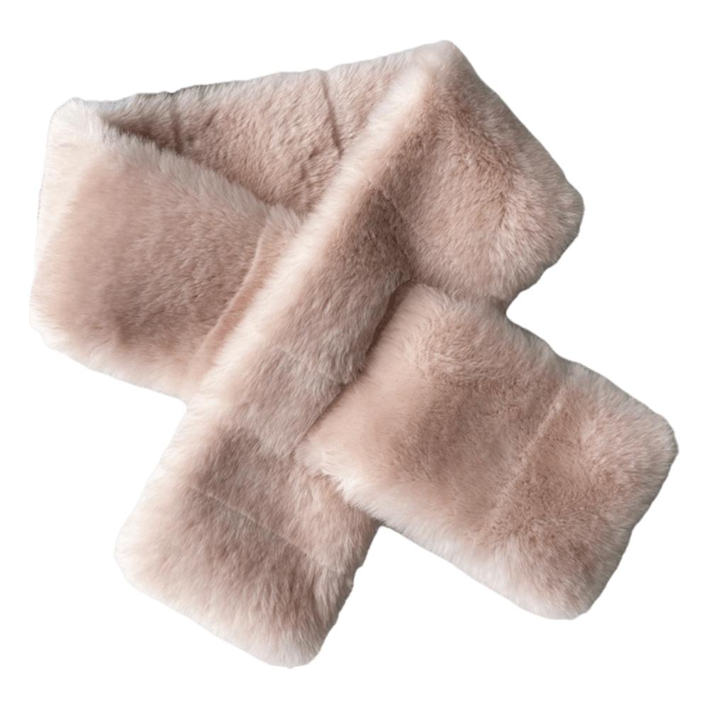 Thickened Cross Scarf Soft Plush Winter Collar Scarf Korean Style Faux Rabbit Fur Scarf Women Girl розовый