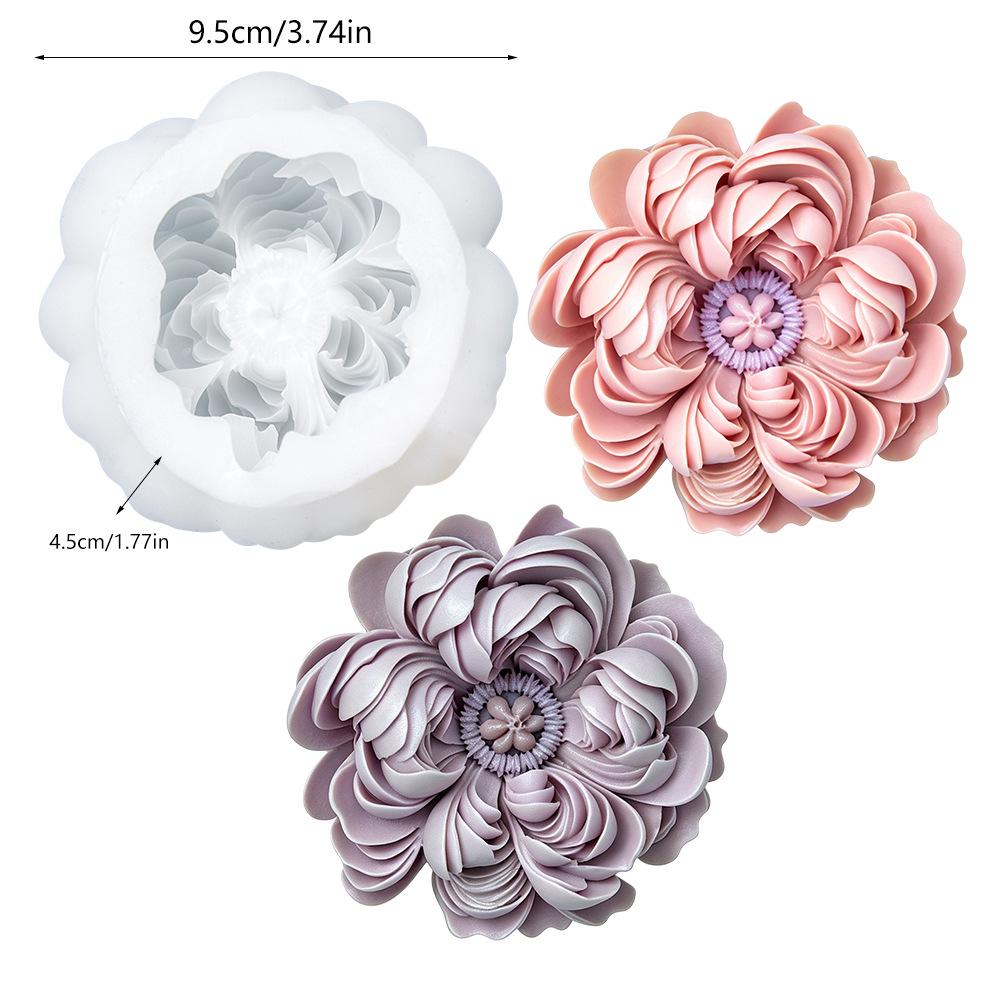 Siliconen 3D Pioenroos Vorm voor Mousse, Gelei, Fondant en Kaarsen