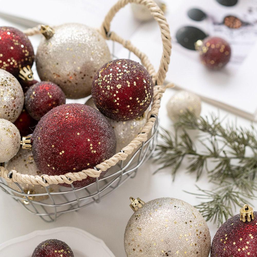 6/12pcs Delicate Christmas Ball Set 4/6/8cm Hanging Ornament Christmas Tree Pendant  New Year