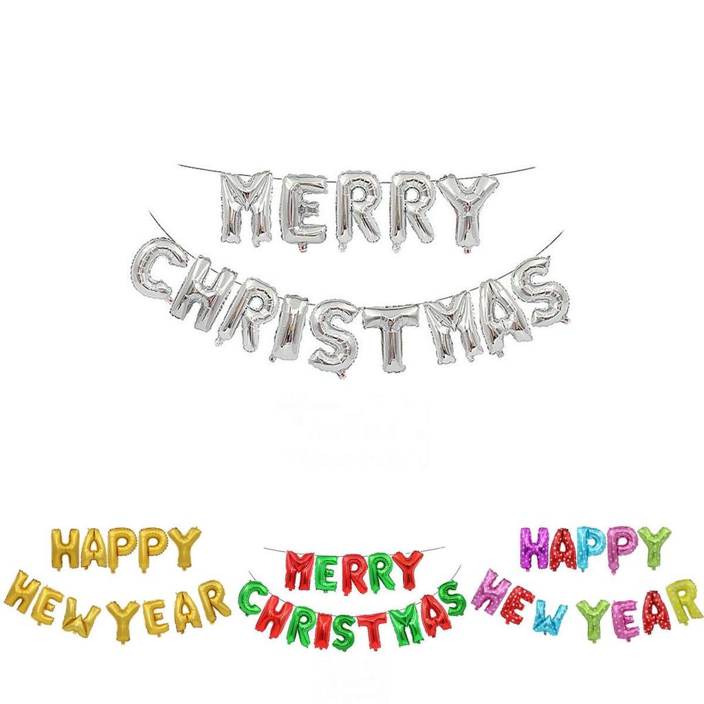 Bright And Colorful Merry Christmas Balloons Banner For Joyful Holiday Decor