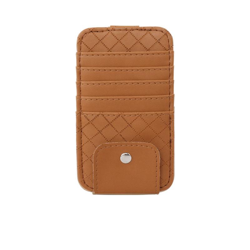 

Car Sun Visor Point Organizer Storage Pocket Pouch Bag Card Glasses Storage Holder Car-Styling Leather Car Accessories Interior коричневый