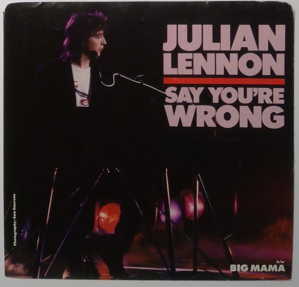

7inch Record JULIAN LENNON - Say You re Wrong 7895677 Atlantic 1985 Canada Rock Used