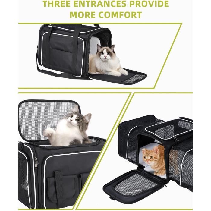 Sac de Transport pour Chat - MARQUE - Modèle - Tissu Oxford 600D - Pliable - Matelas en Peluche