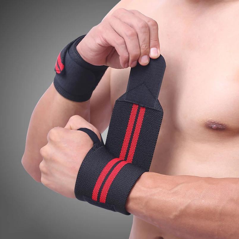 Adjustable Weightlifting Wristbands Grey Wrist Support Brace 1 Pair for Professional Sports Training Gym