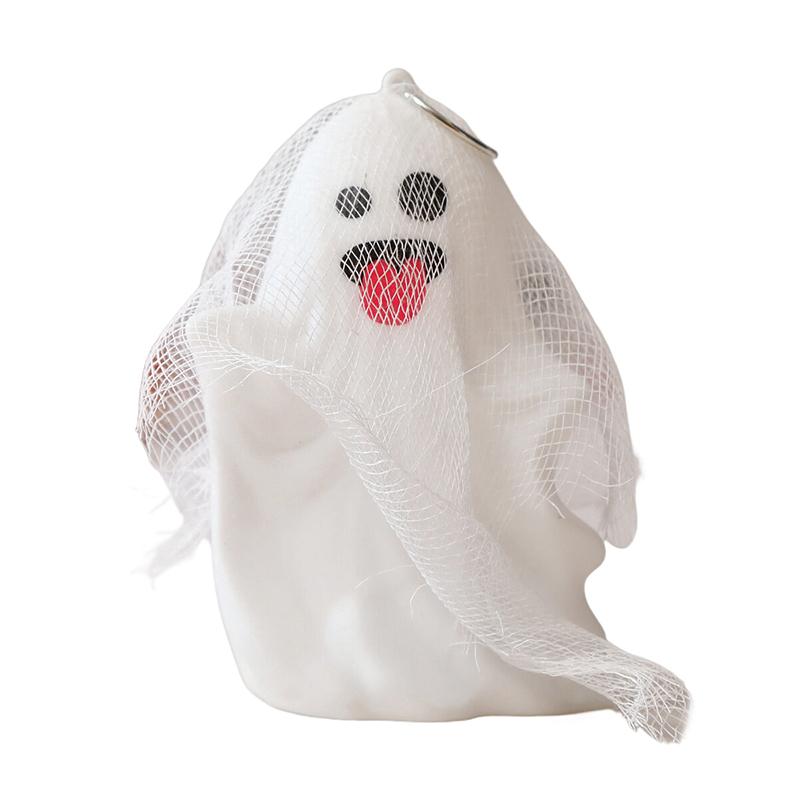 Ghost Halloween Decor - White Ghost With Spider Web Led Night Light Spooky Figurine Statue Festival Lamp T Hanging Decorations